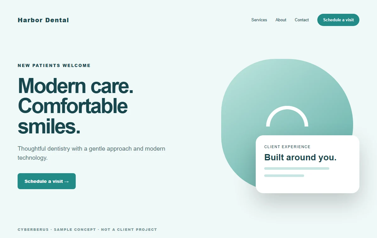 Dental Clinic sample website concept
