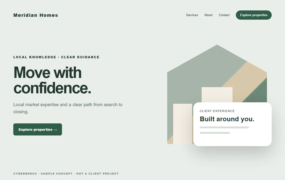 Real Estate sample website concept