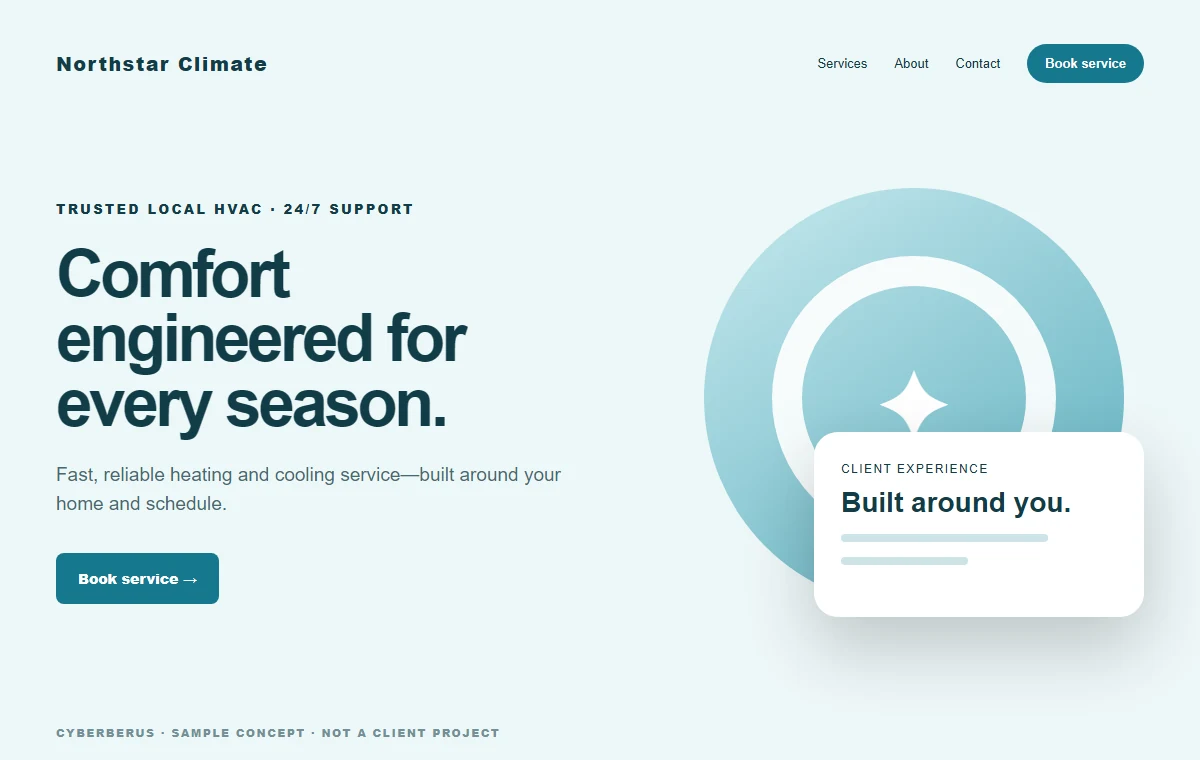 HVAC sample website concept